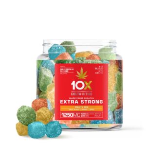 10x delta 8 thc extra strong gummies fruity mix 1250mg